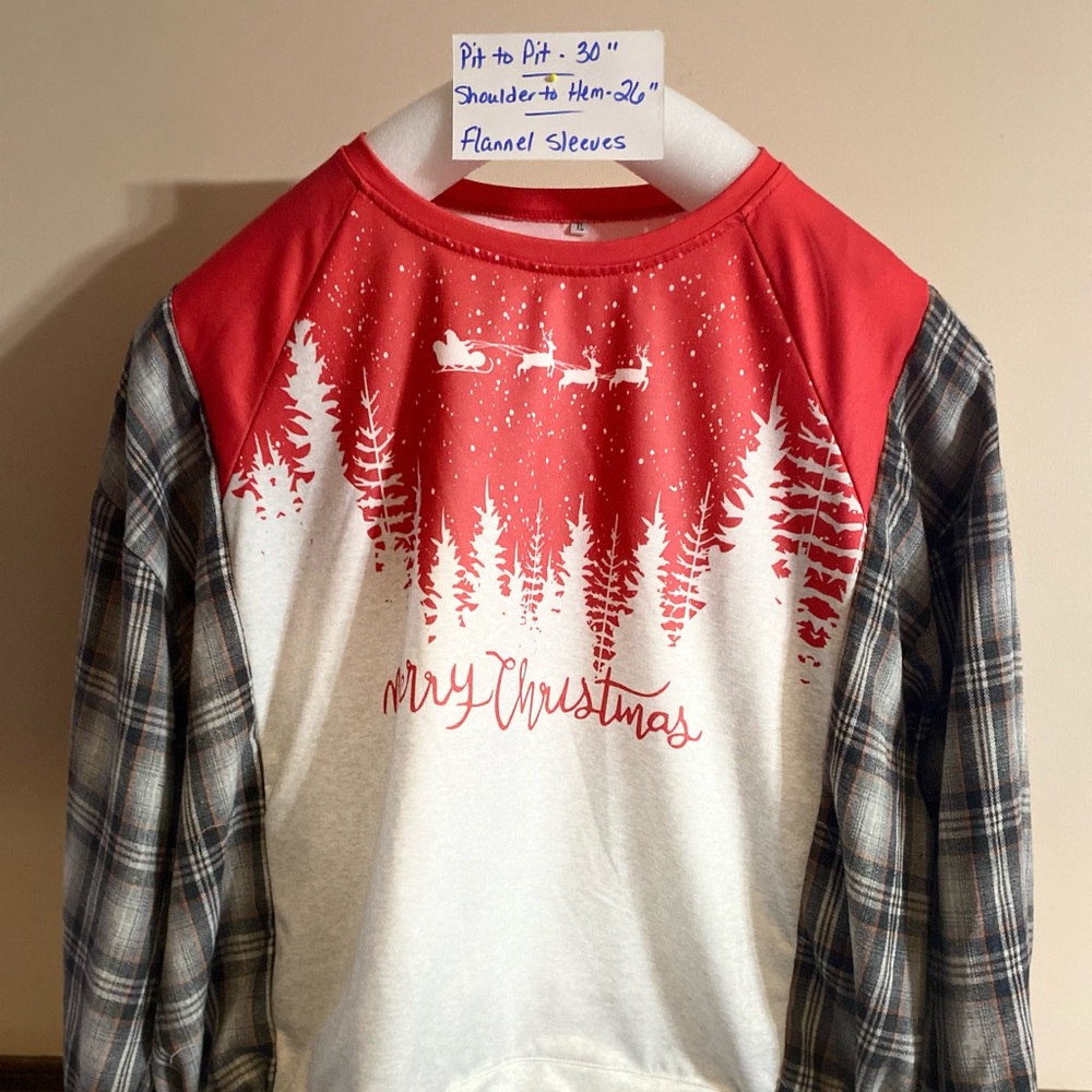 Red and Gray Christmas sweatshirt size XL
